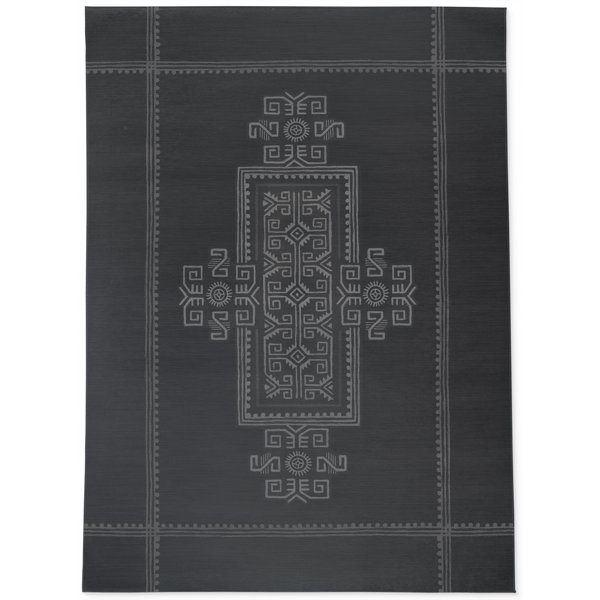 Bungalow Rose Southwestern Charcoal Indoor / Outdoor Area Rug Wayfair